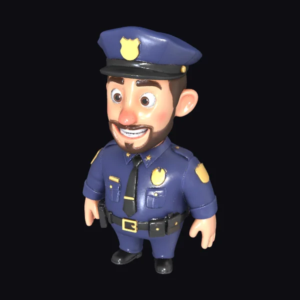Cartoon Police Officer Figure