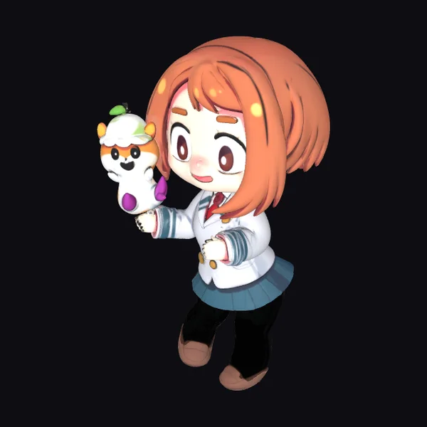 Chibi Girl with Hamster