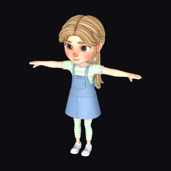 Girl in Striped Outfit