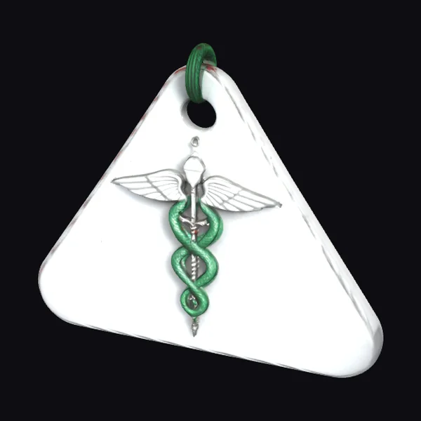 Triangular White Medical Pendant