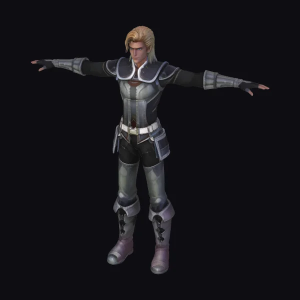 Blond Armored Warrior Standing