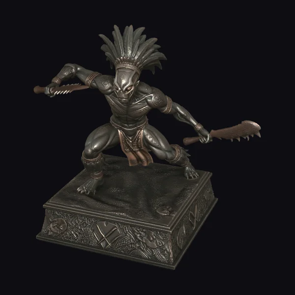 Alien Hawaiian Warrior Statue
