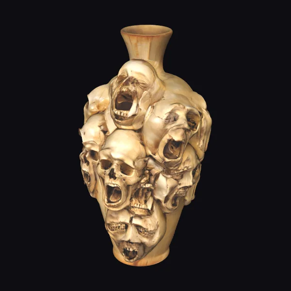 Screaming Skulls Ceramic Vase