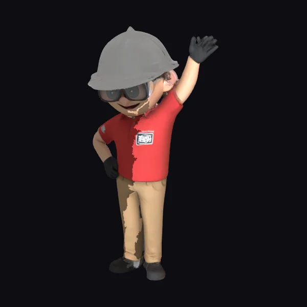 Engineer Mascot Waving