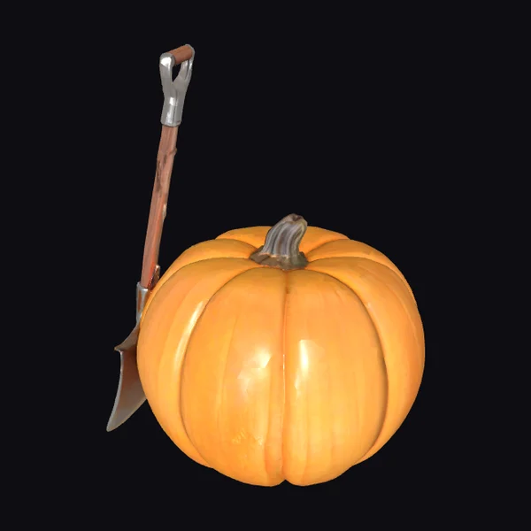 Pumpkin with Shovel