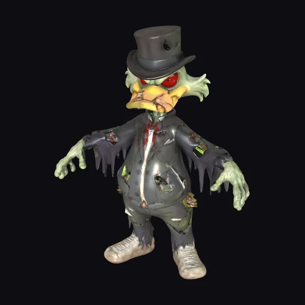 Zombie Duck in Tattered Suit