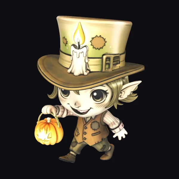 Mischievous Elf in Top Hat