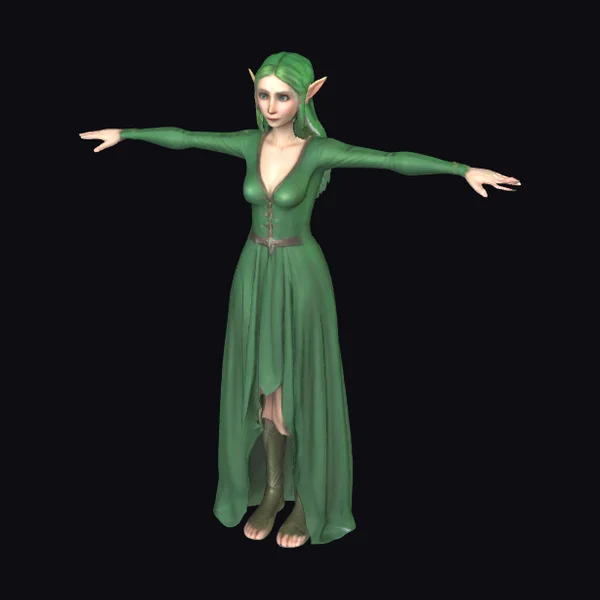 Green Elf Female Standing