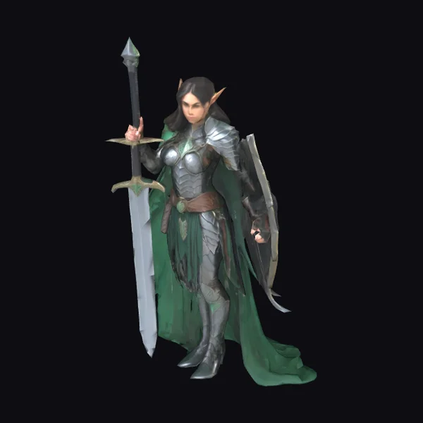 Elf Princess in Shadow Armor