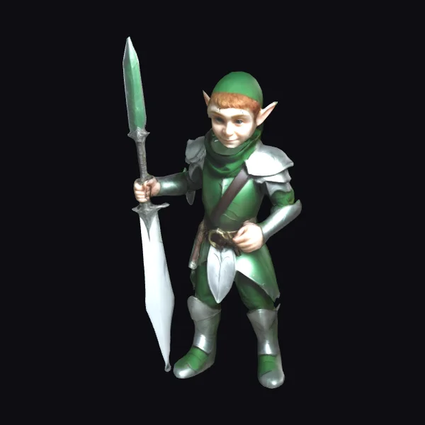 Elf Warrior with Green Armor