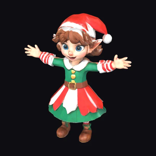 Female Elf Christmas Character