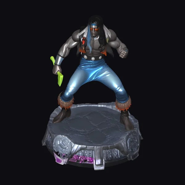 Muscular Warrior with Daggers