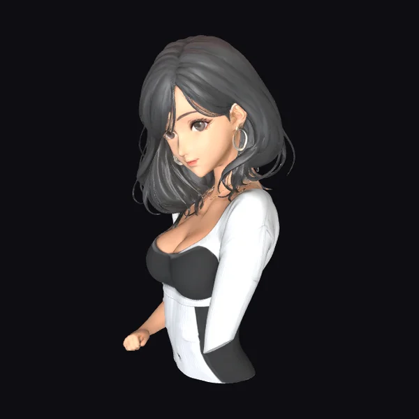 Elegant Black-Haired Woman