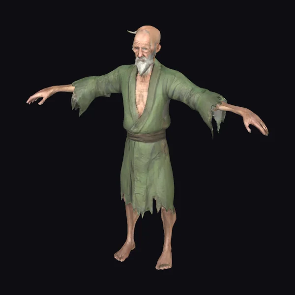 Tattered Green Robe Figure