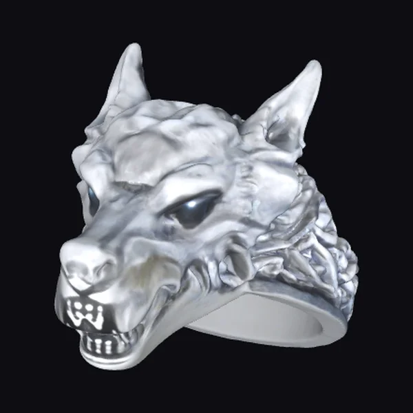 Wolf Head Ring