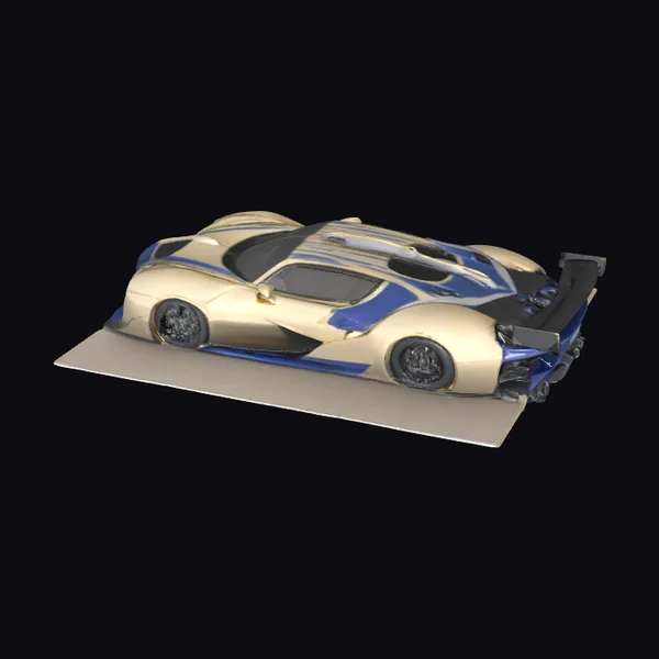 Gold Blue Racing Car