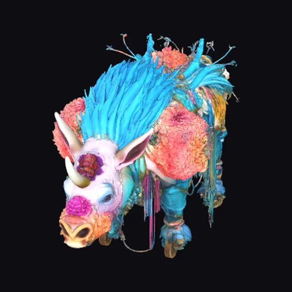 Vibrant Rhino Portrait