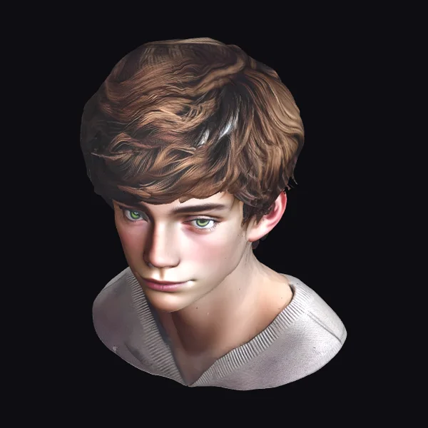 Young Male Head Bust