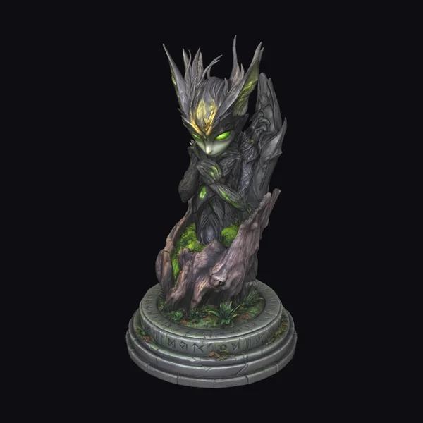 Mossy Dark Elf Guardian