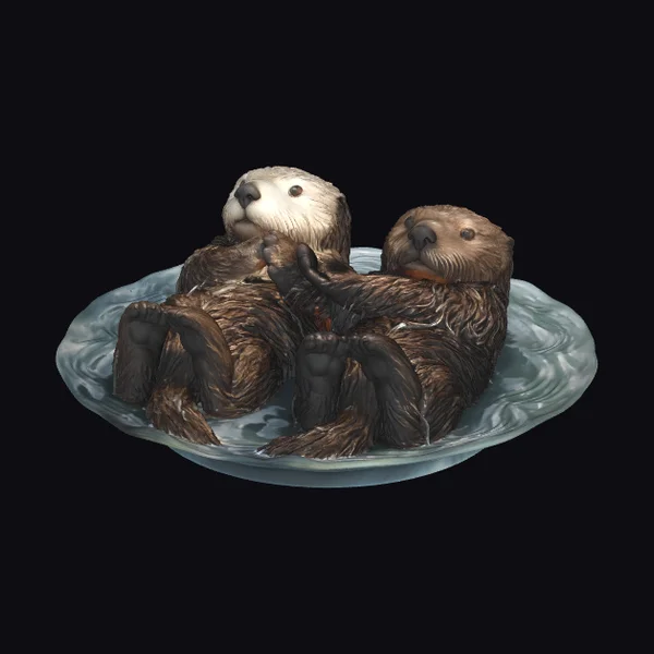 Two Otter Friends