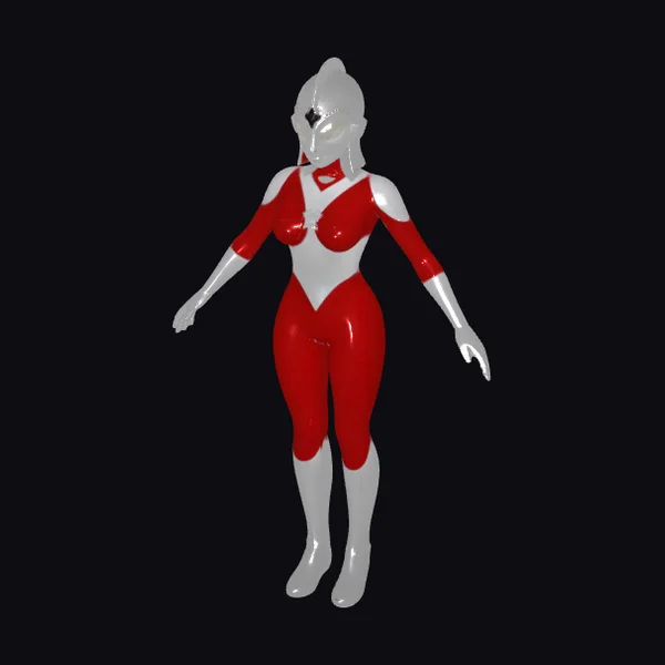 Red and White Superheroine