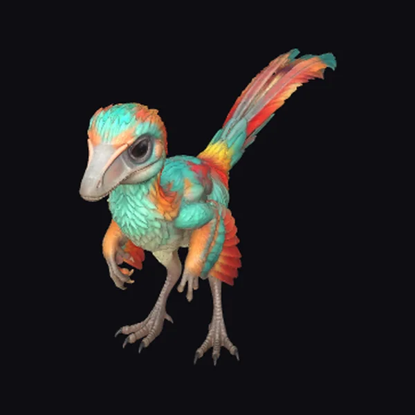 Colorful Feathered Dinosaur