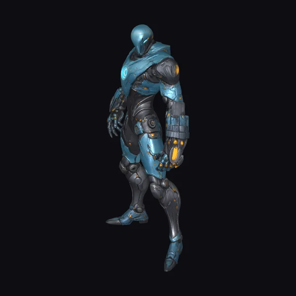 Blue Metal Robot Suit