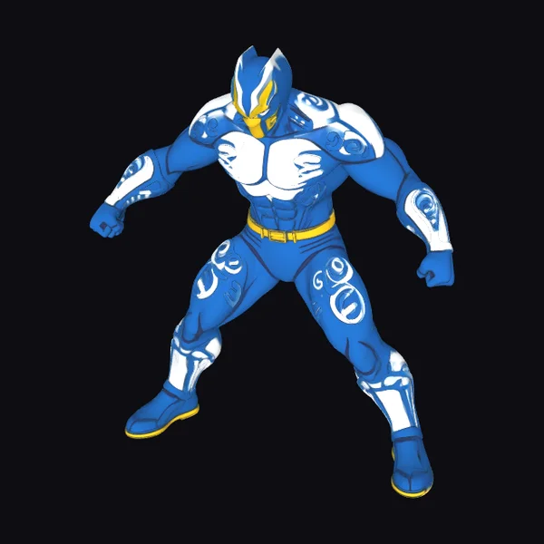 Blue Superhero Character