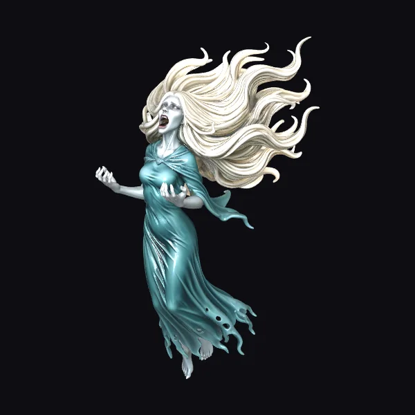 Screaming Ghostly Female Figure