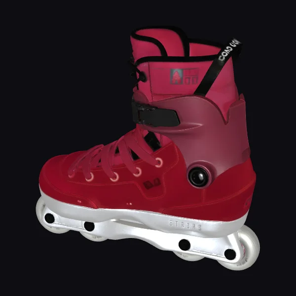 Red Inline Skate Boot