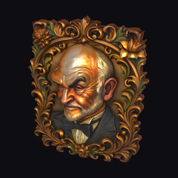 Elderly Man Portrait Plaque