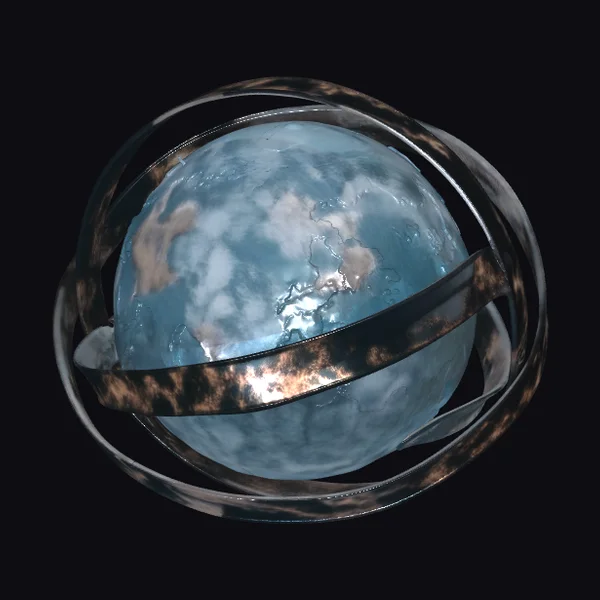 Globe with Metal Rings