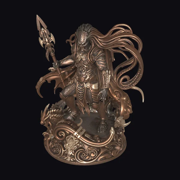 Bronze Armored Warrior Statue