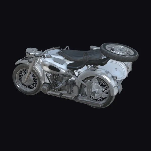 Vintage White Motorcycle