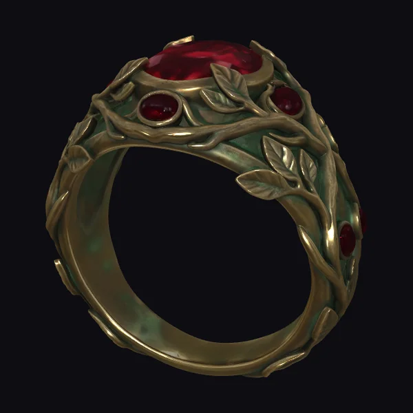 Crimson Vines Ring
