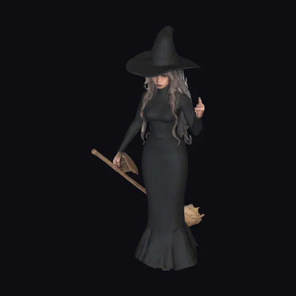 Witch in Black Dress