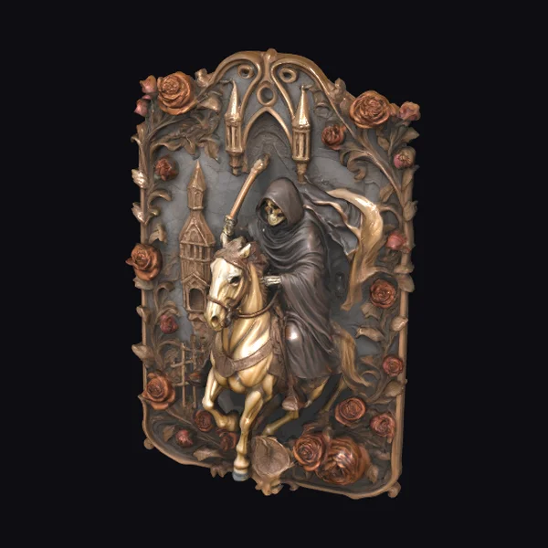 Reaper Riding Gold Horse