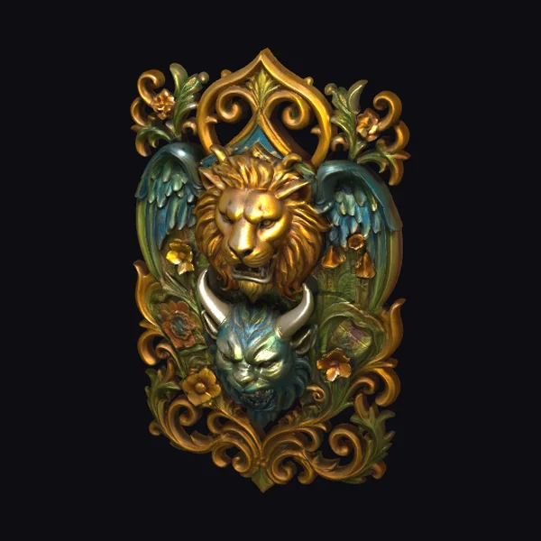 Lion's Heraldry Plaque