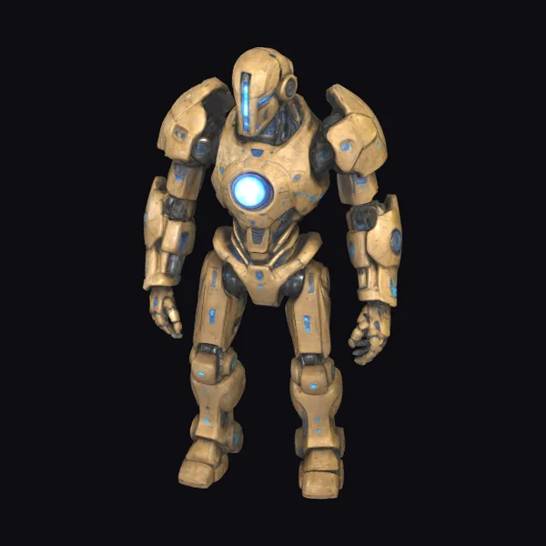 Ancient Gold Robot Guardian