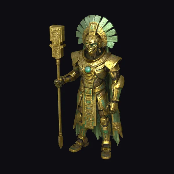 Ancient Gold Warrior Statue