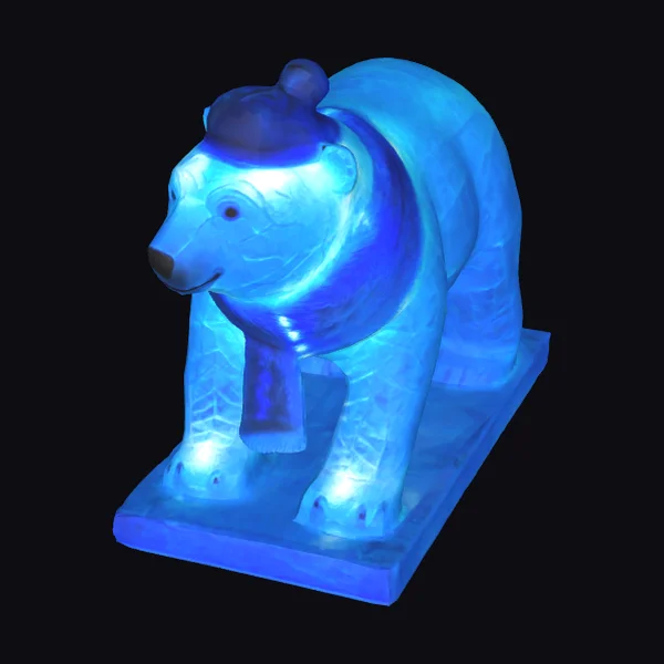Glowing Polar Bear Sculpture