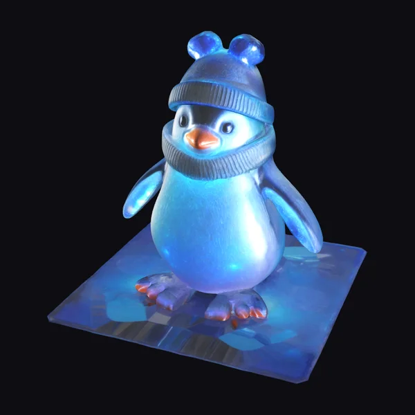 Glowing Ice Penguin Figurine