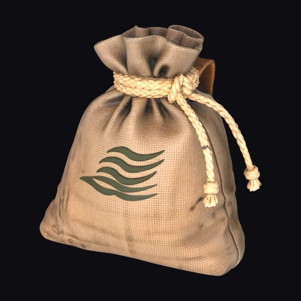 Brown Drawstring Treasure Bag