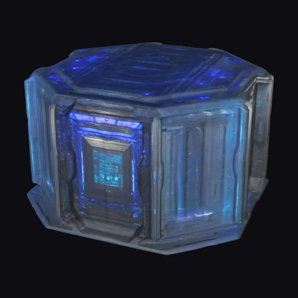 Glowing Blue Control Cube