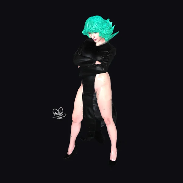 Teal Hair Siren Statue