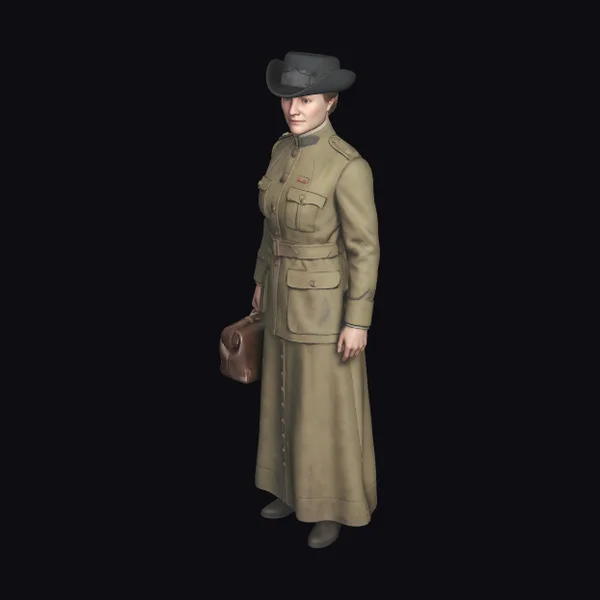Woman in Military Coat