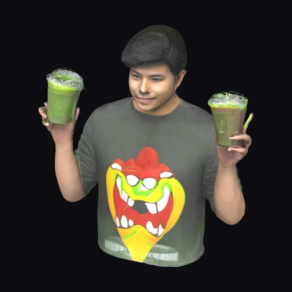 Man Holding Green Drinks