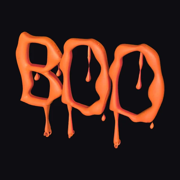 Dripping Orange Boo Letters