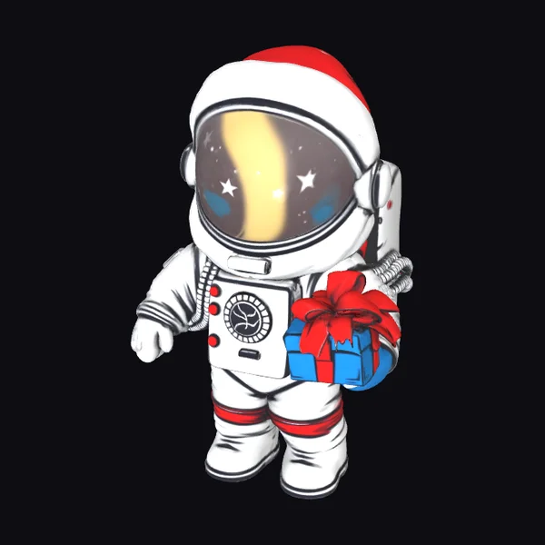 Astronaut with Gift Box