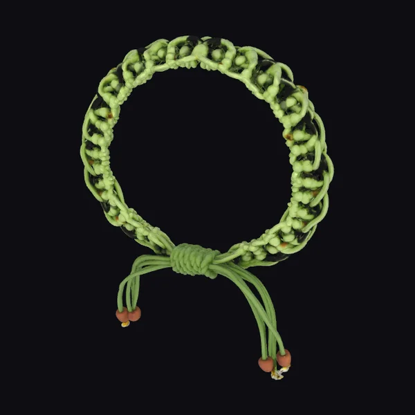 Green Beaded Cord Bracelet